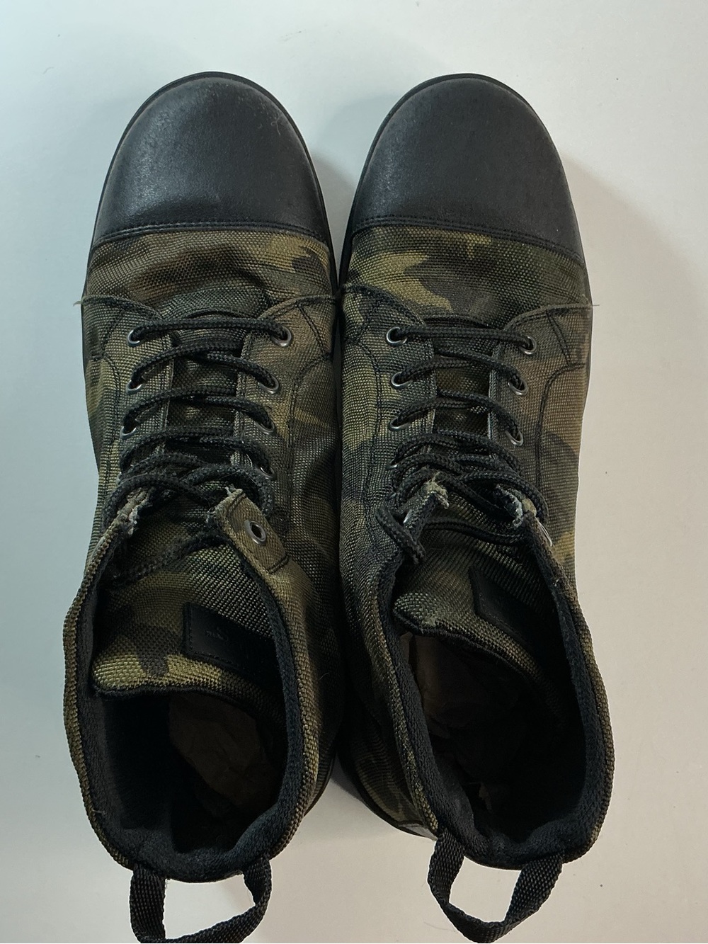Men's Camo High-Top Boots with Black Toe